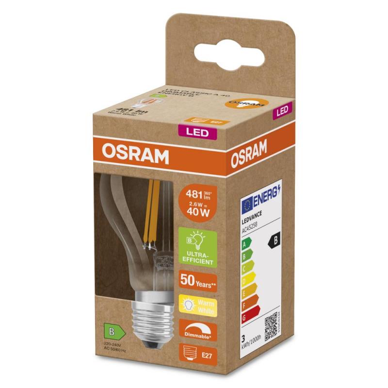 OSRAM E27 SUPERSTAR+ CLASSIC besonders effiziente LED Lampe dimmbar 5,7W wie 75W 2700K warmweißes Licht